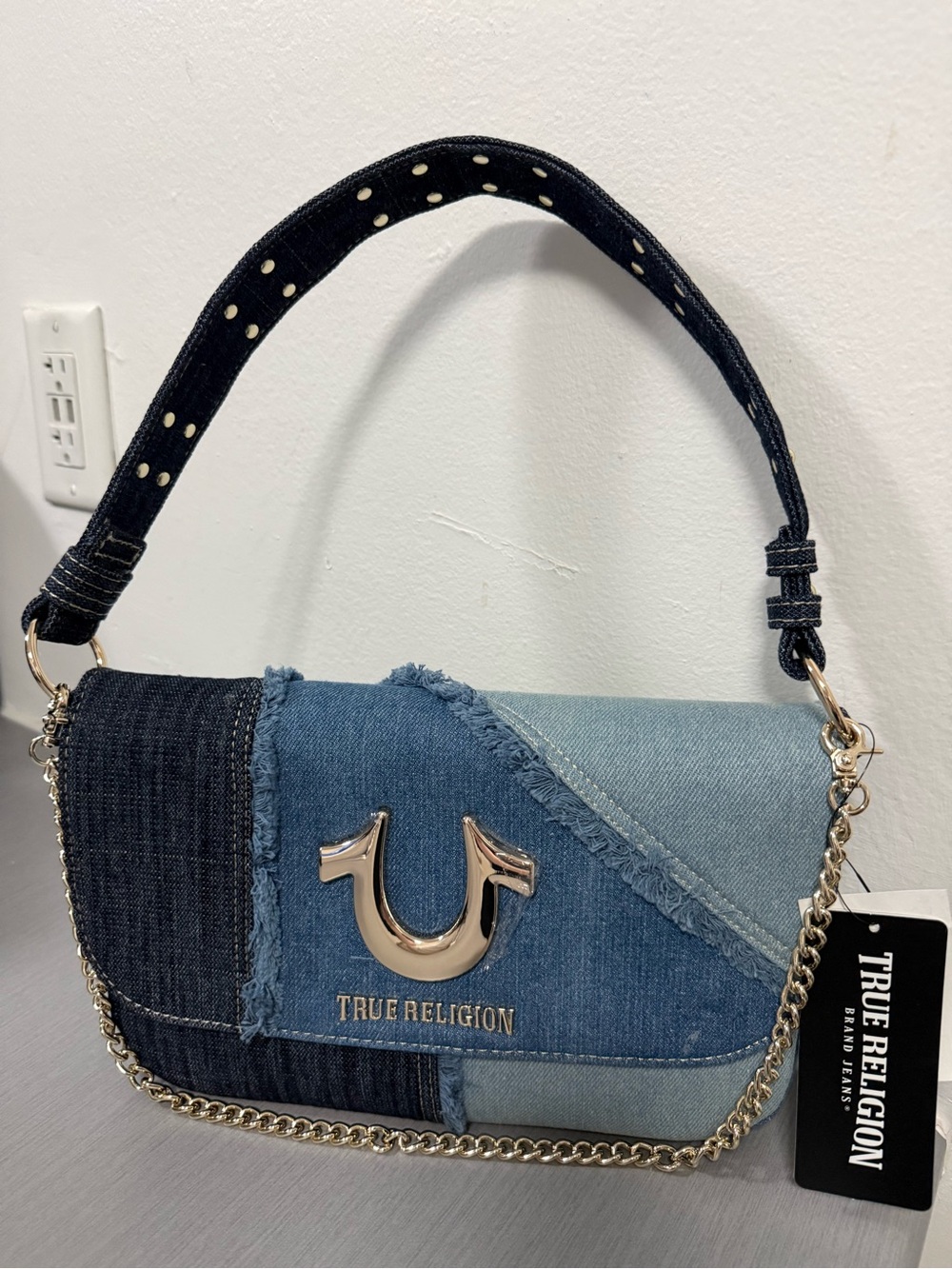 NWT True Religion Denim Shoulder Bag